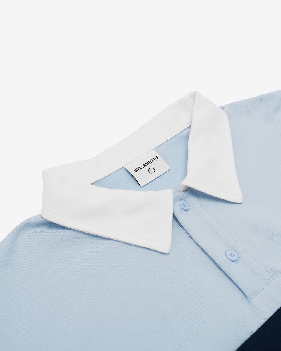 Valdez L/S Rugby Polo - Light Blue