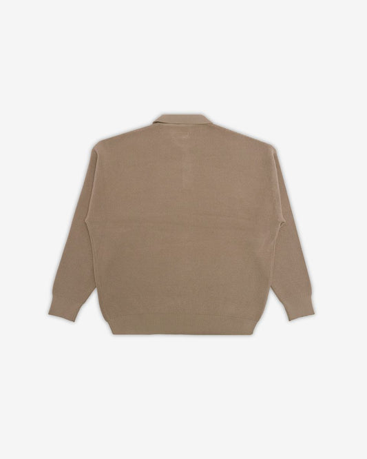 Seminar L/S Knit Sweater Polo - Desert