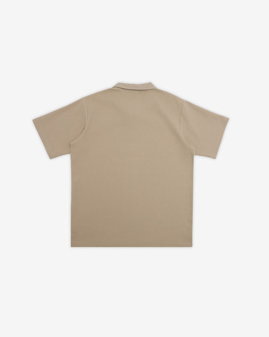 Encino S/S Zip Polo Shirt - Cement