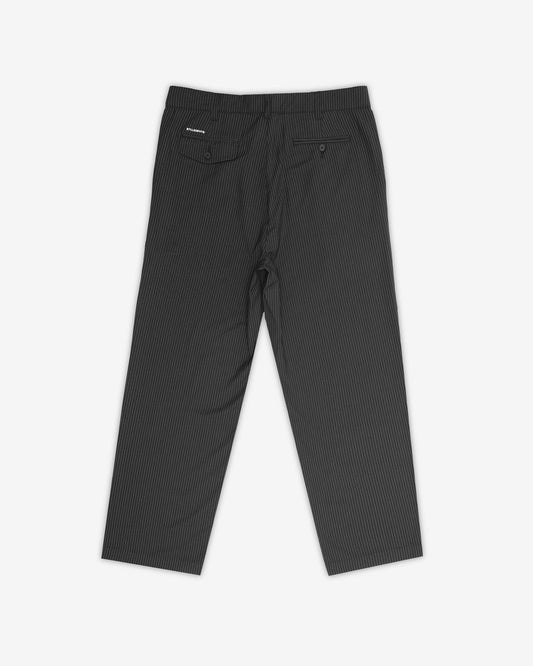 Heritage Pinstripe Pleated Pant - Black