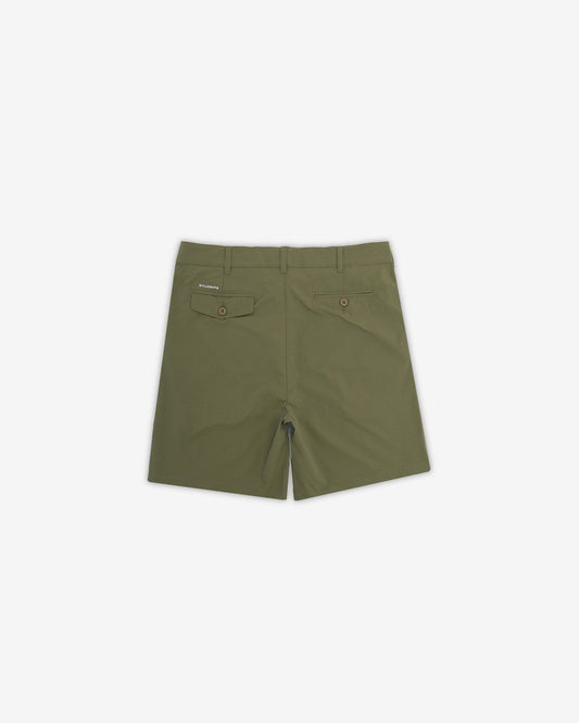 Heritage Nylon Houndstooth Pleated Short - Military