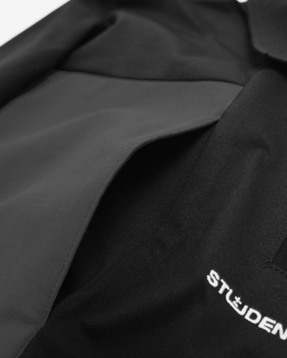 Everett L/S Zip Polo - Black