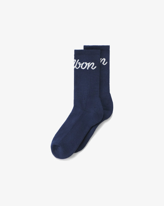 Bon Script Socks - Navy