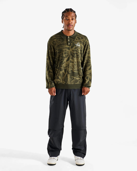 Scouting Sweater - Wildlife Print Olive