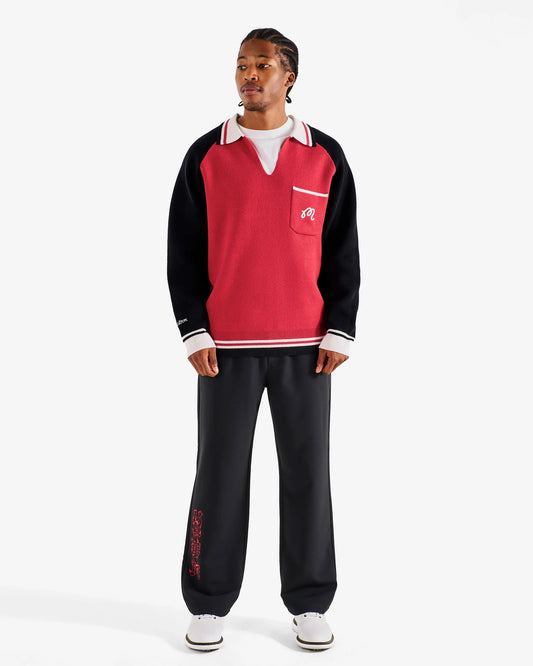 Insignia Sweater - Crimson Red / Black