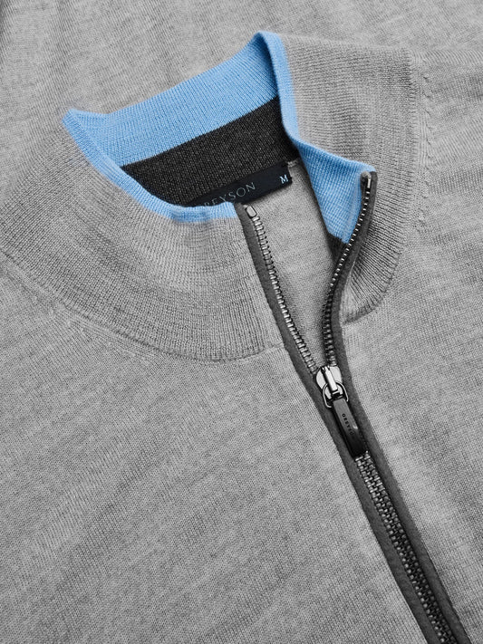 Saratoga Quarter Zip - Light Grey Heather