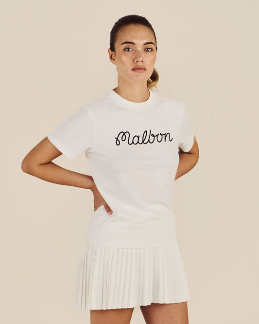 Cosette Script Tee - White