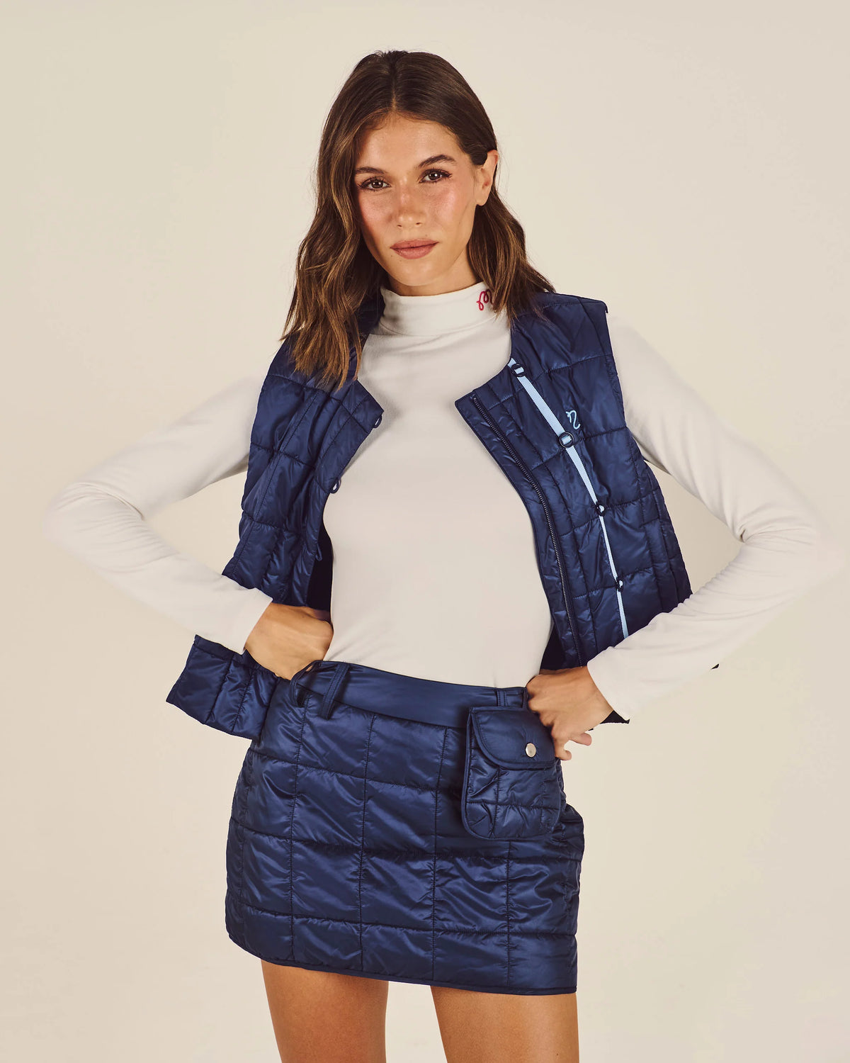 Maya Quilted Vest - Blueberry