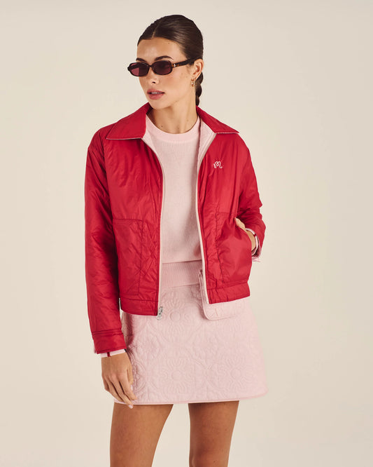 Reversible Luisa Jacket - Crimson Red / Chalk Pink