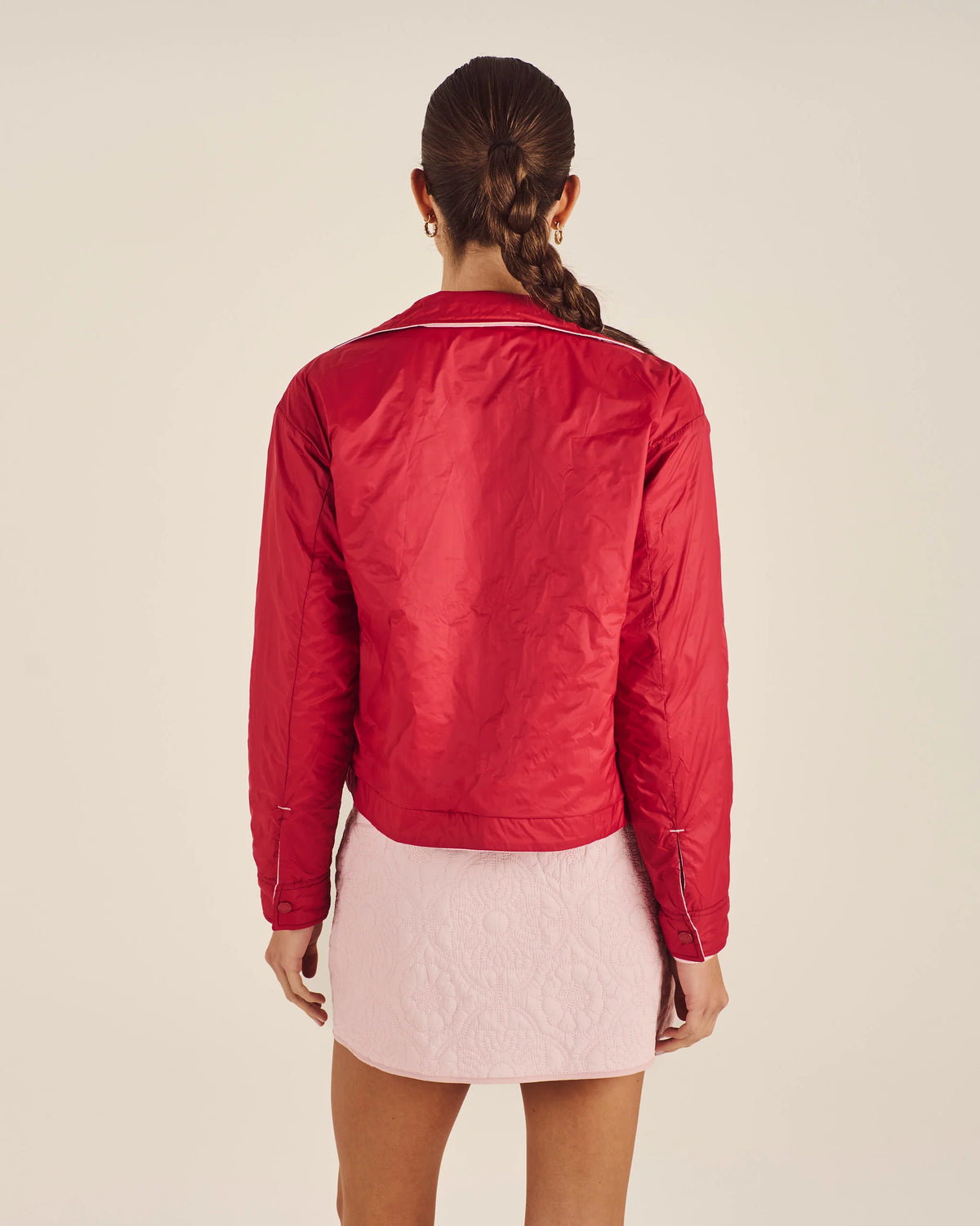 Reversible Luisa Jacket - Crimson Red / Chalk Pink