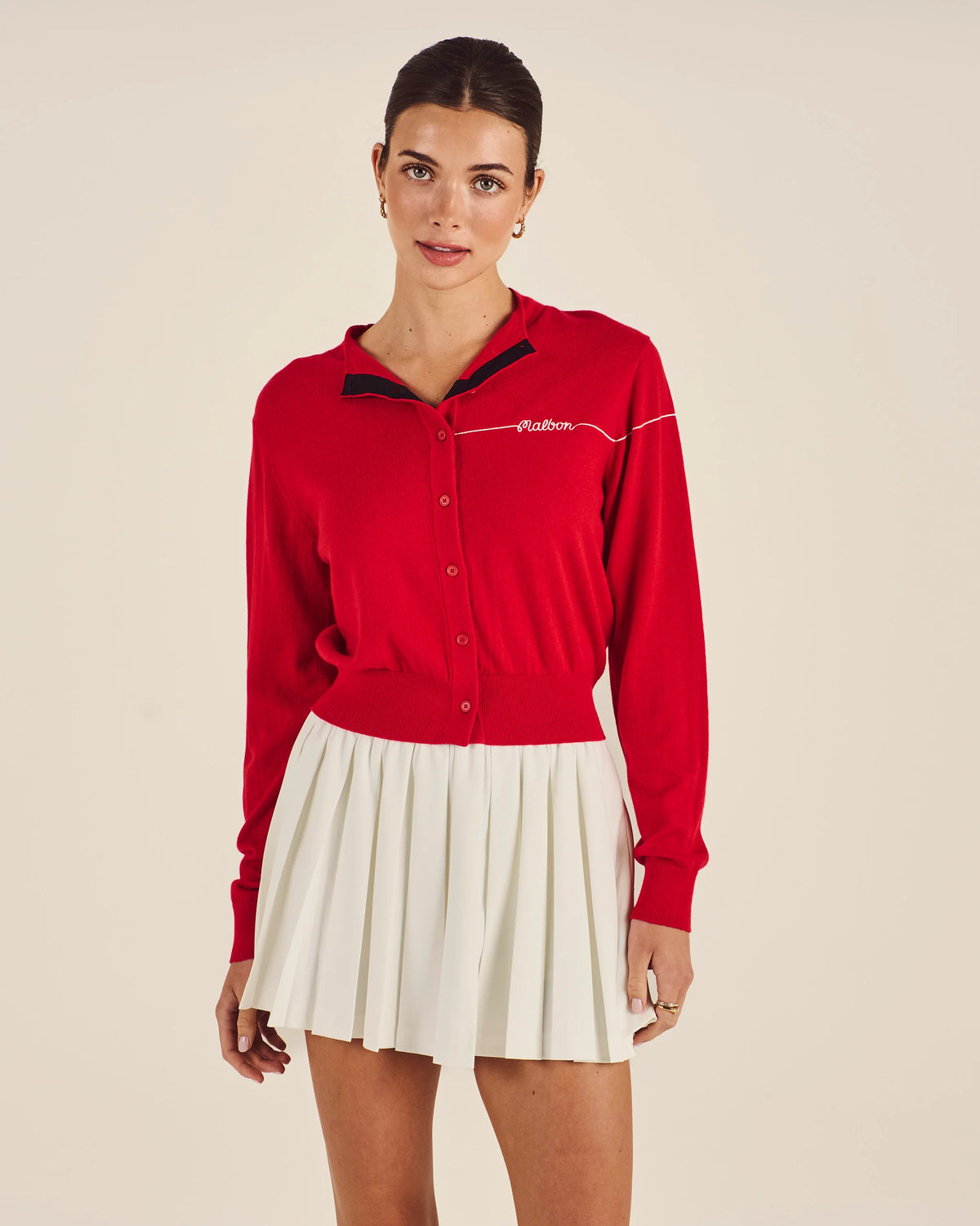 Taylor Knit Cardigan - Crimson Red