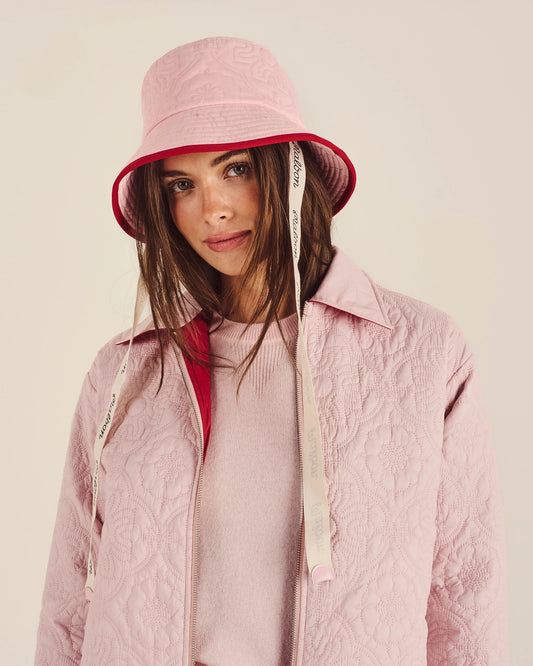 Dena Quilted Bucket Hat - Chalk Pink