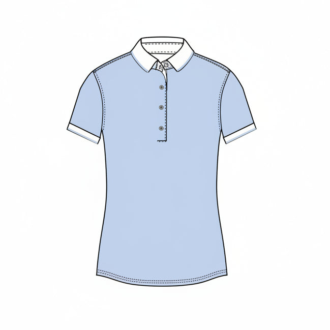 Scarlett Polo W/ Crowley Collar And Cuffs - Wolf Blue