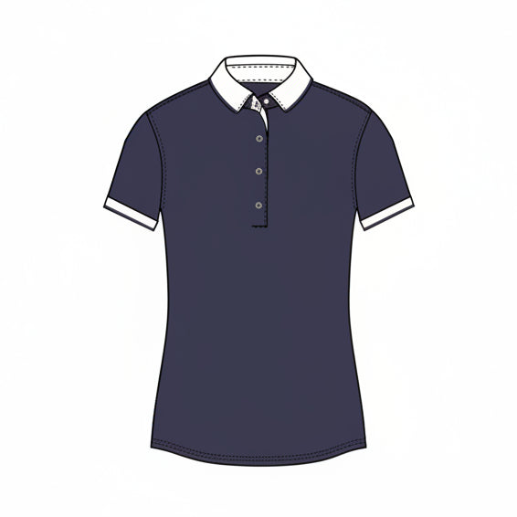 Scarlett Polo W/ Crowley Collar And Cuffs - Maltese Blue