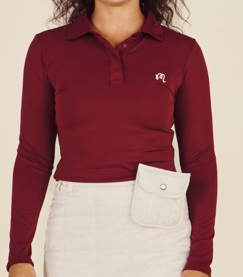 Venus Longsleeve Polo - Oxblood