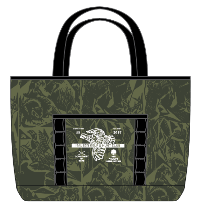 Department Of Game Tote Bag - Wildlife Print Olive