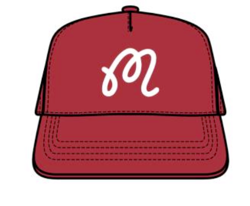 M Chain Stitch Snapback - Crimson Red