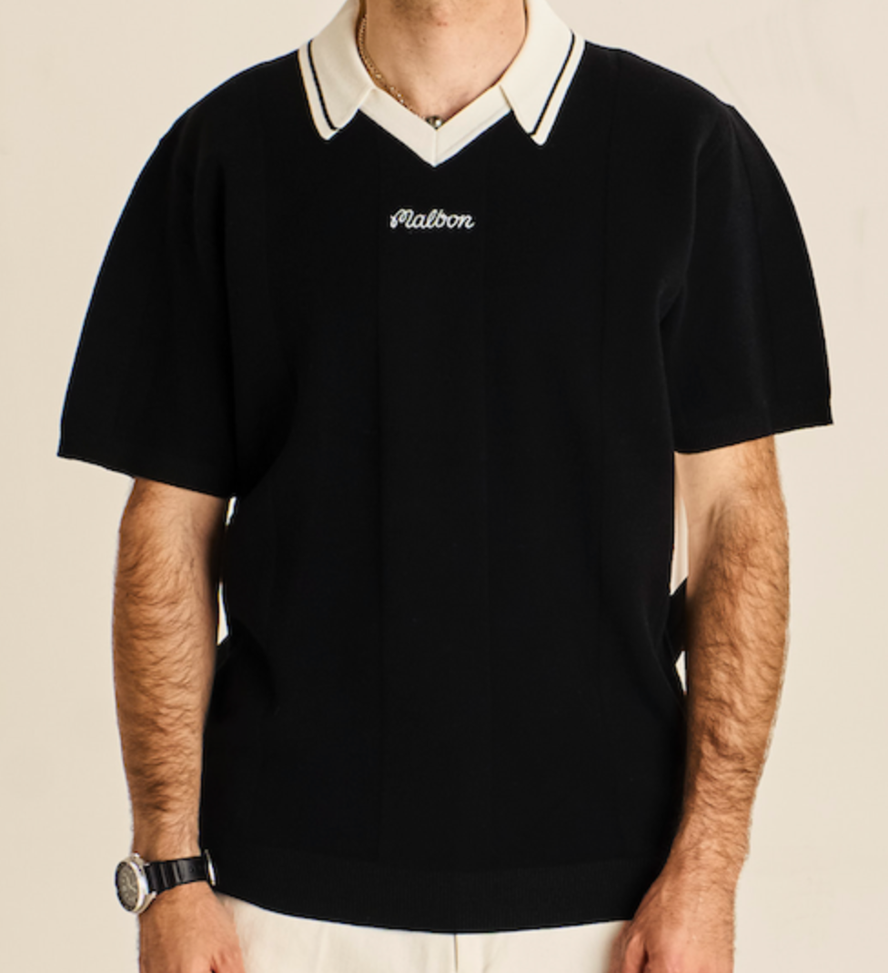 Mountain Knit Polo - Black