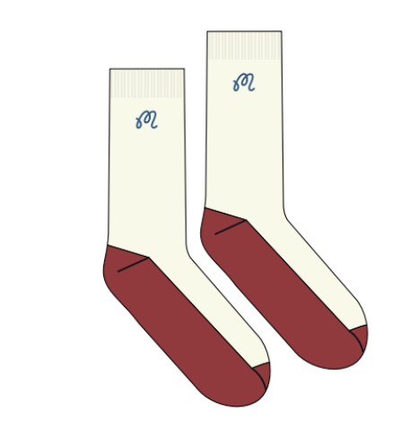 Mountain Sock - Ivory / Scarlet