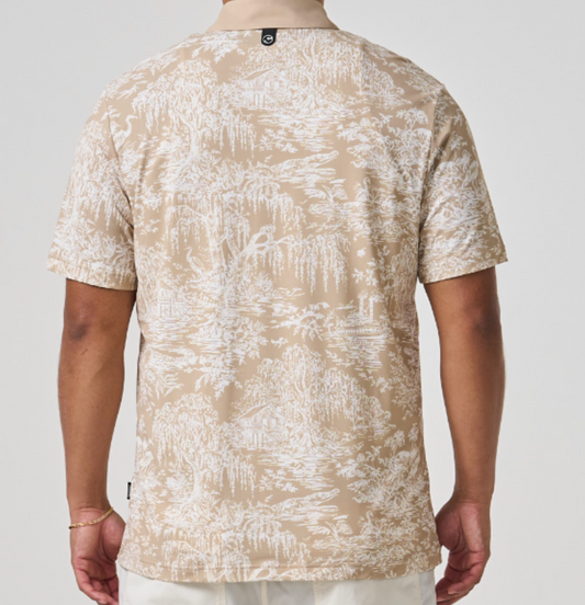 Fairway Toile Polo Unbadged - Tan Toile