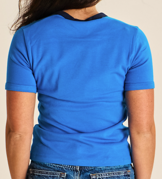 Olive Ringer Tee - Imperial Blue