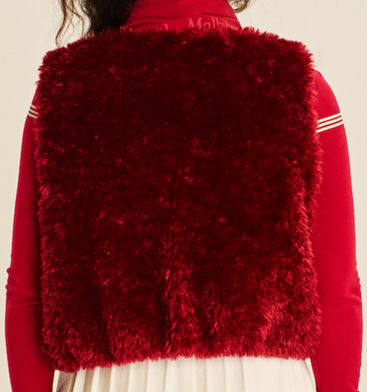 Mountain Azalea Puffer Vest - Ivory / Scarlet