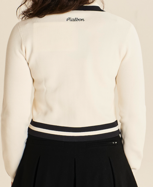 Daisy Knit Top - Ivory / Black