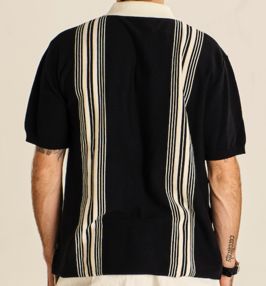 Apres Cedar Knit Polo - Black / Tofu