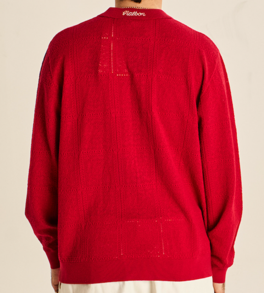 Resort Crochet Cardigan - Scarlet
