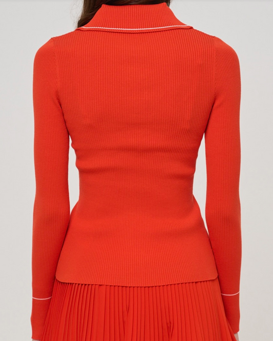 Agatha Knit Polo - Poinciana