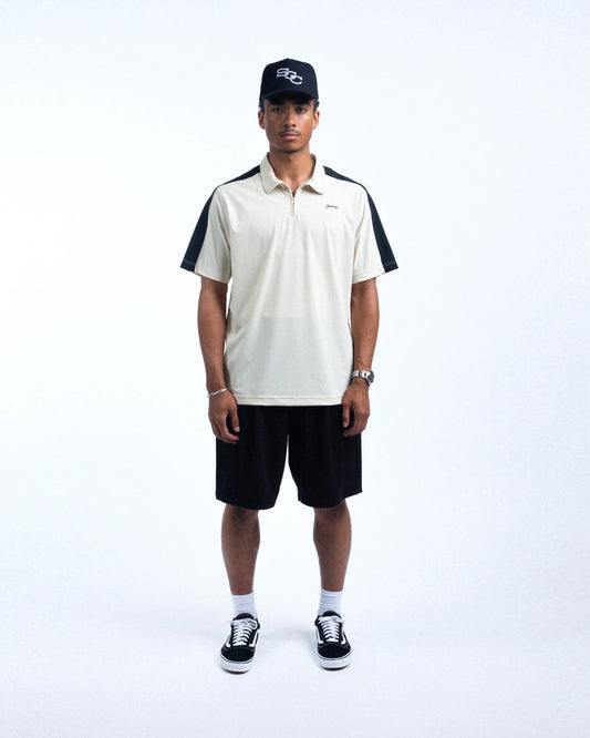 Sheffield S/S Tech Zip Polo - Sand