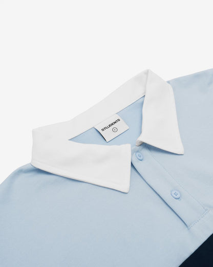 Valdez L/S Rugby Polo - Light Blue
