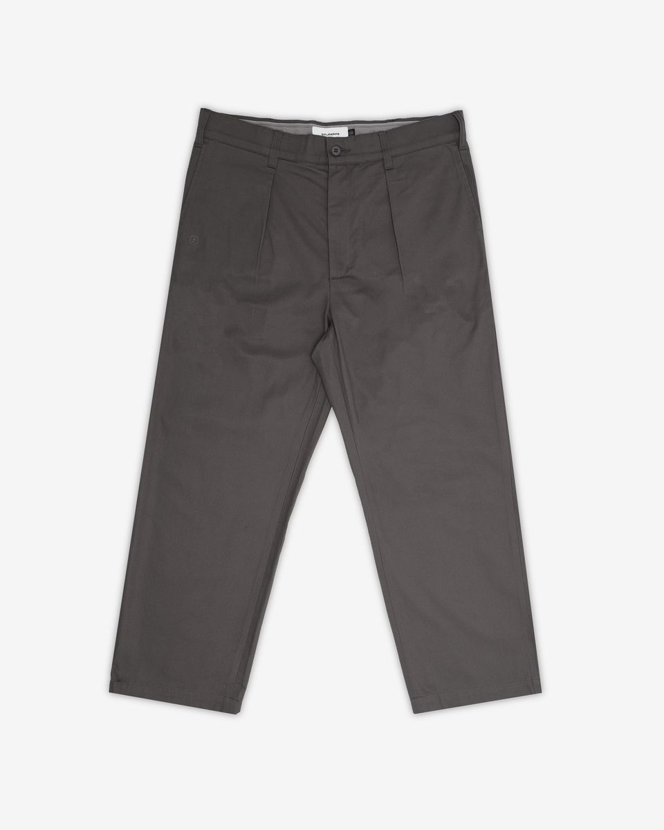 Heritage Twill Pleated Pant - Dark Grey