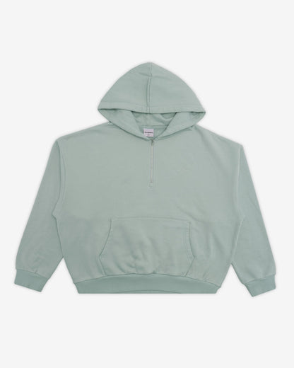 Albans Fleece Q-Zip Hoodie - Chambray