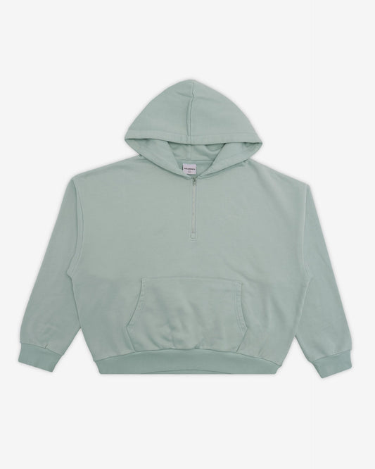 Albans Fleece Q-Zip Hoodie - Chambray