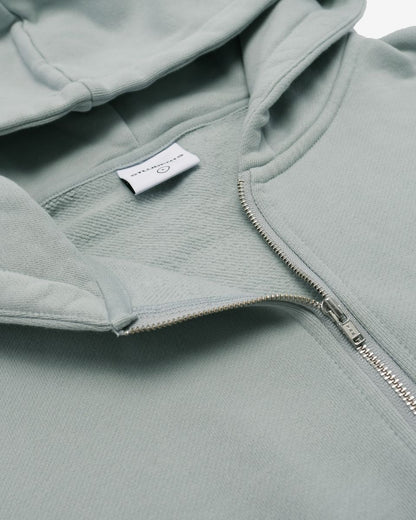 Albans Fleece Q-Zip Hoodie - Chambray