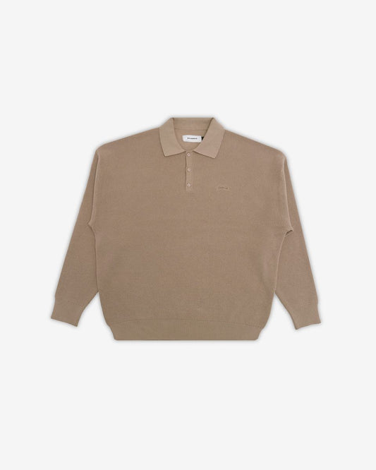 Seminar L/S Knit Sweater Polo - Desert