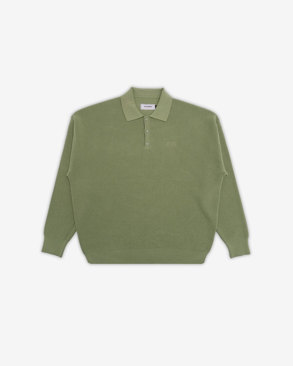 Seminar L/S Knit Sweater Polo - Peapod