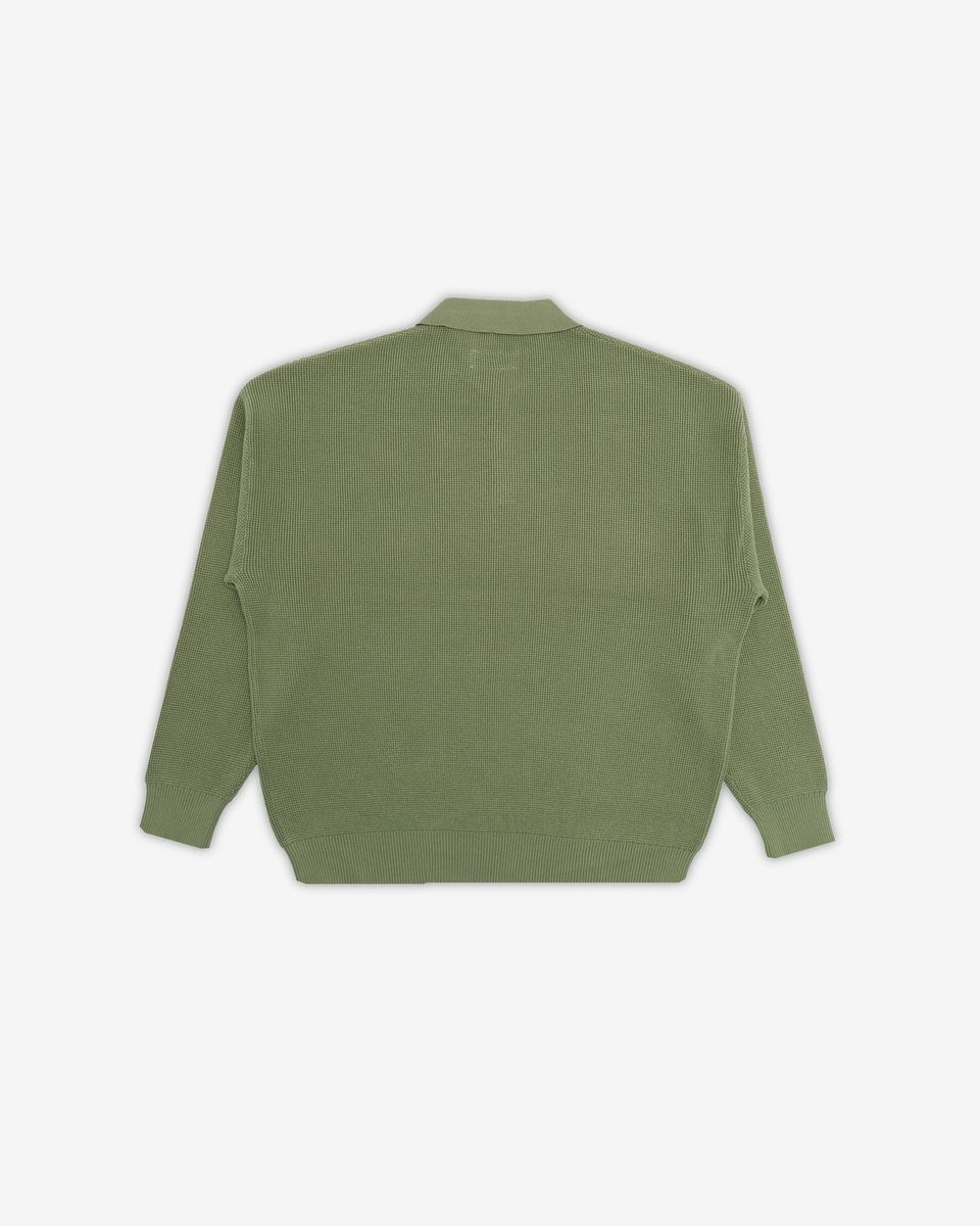 Seminar L/S Knit Sweater Polo - Peapod