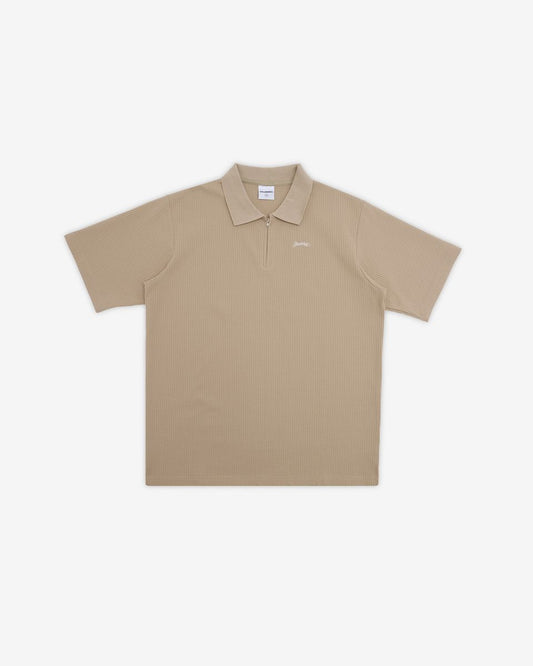 Encino S/S Zip Polo Shirt - Cement