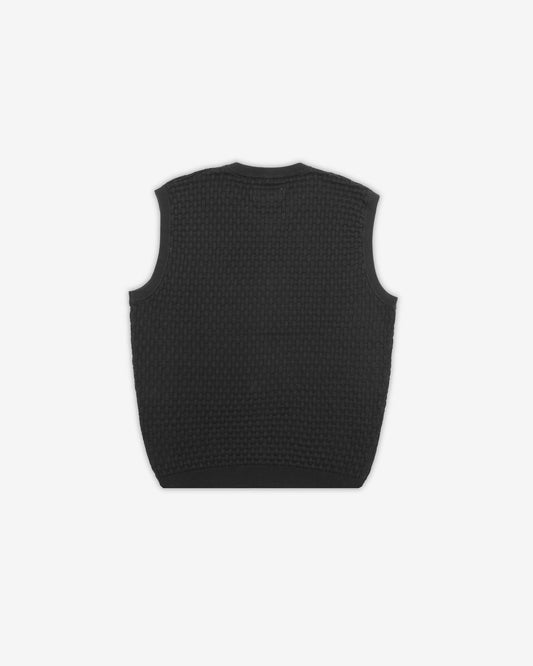 Harvard Knit Sweater Vest - Black