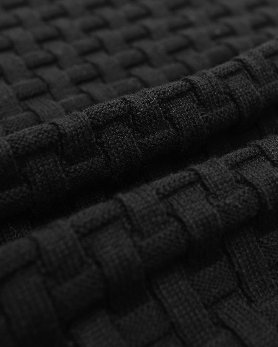 Harvard Knit Sweater Vest - Black
