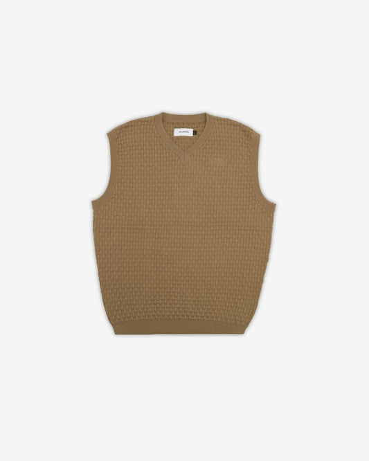 Harvard Knit Sweater Vest - Dark Tan
