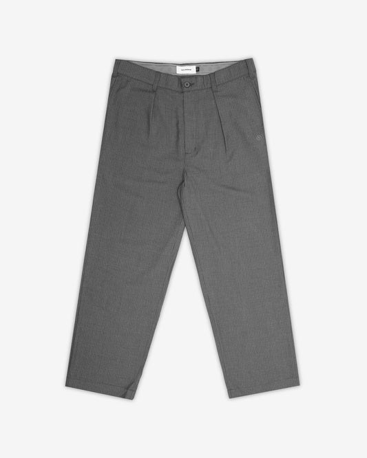 Heritage Pinstripe Pleated Pant - Grey
