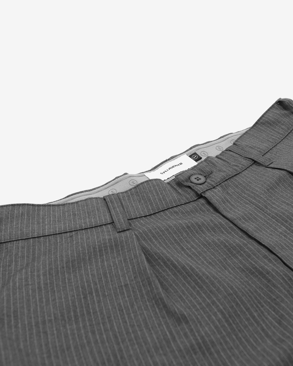Heritage Pinstripe Pleated Pant - Grey