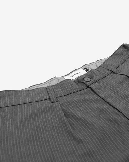 Heritage Pinstripe Pleated Pant - Grey