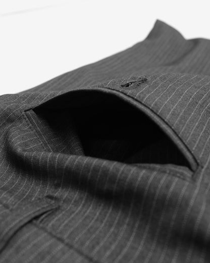 Heritage Pinstripe Pleated Pant - Grey