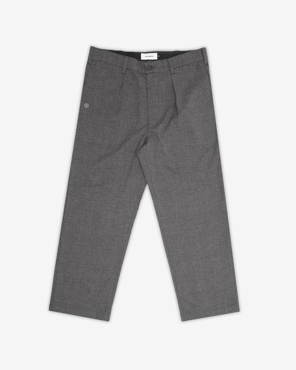 Heritage Herringbone Pleated Pant - Dark Grey