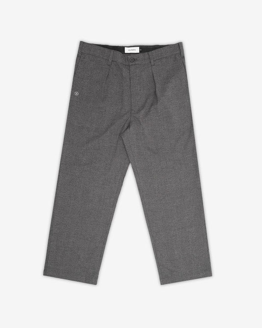 Heritage Herringbone Pleated Pant - Dark Grey