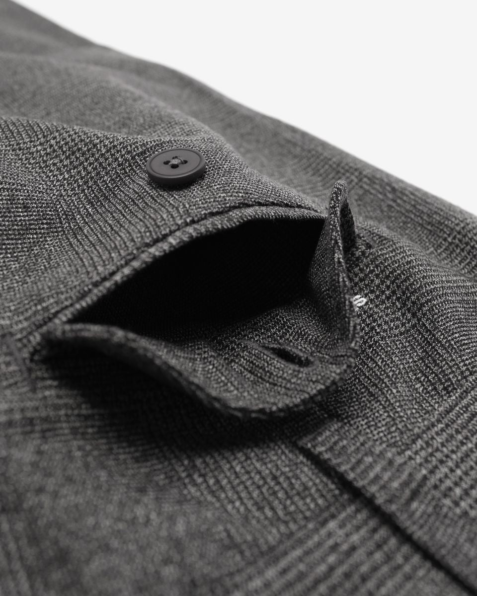 Heritage Herringbone Pleated Pant - Dark Grey
